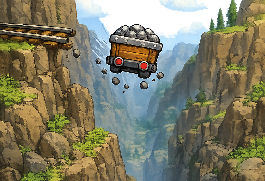 落ちるトロッコ