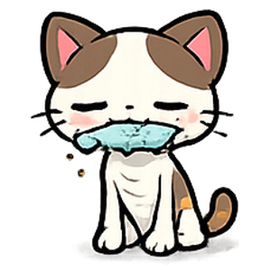 ねこ食べてる